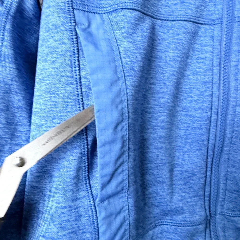 Athletic Works Full Zip Hoodie Boys Medium Blue Heathered DriWorks Fleece Jacket